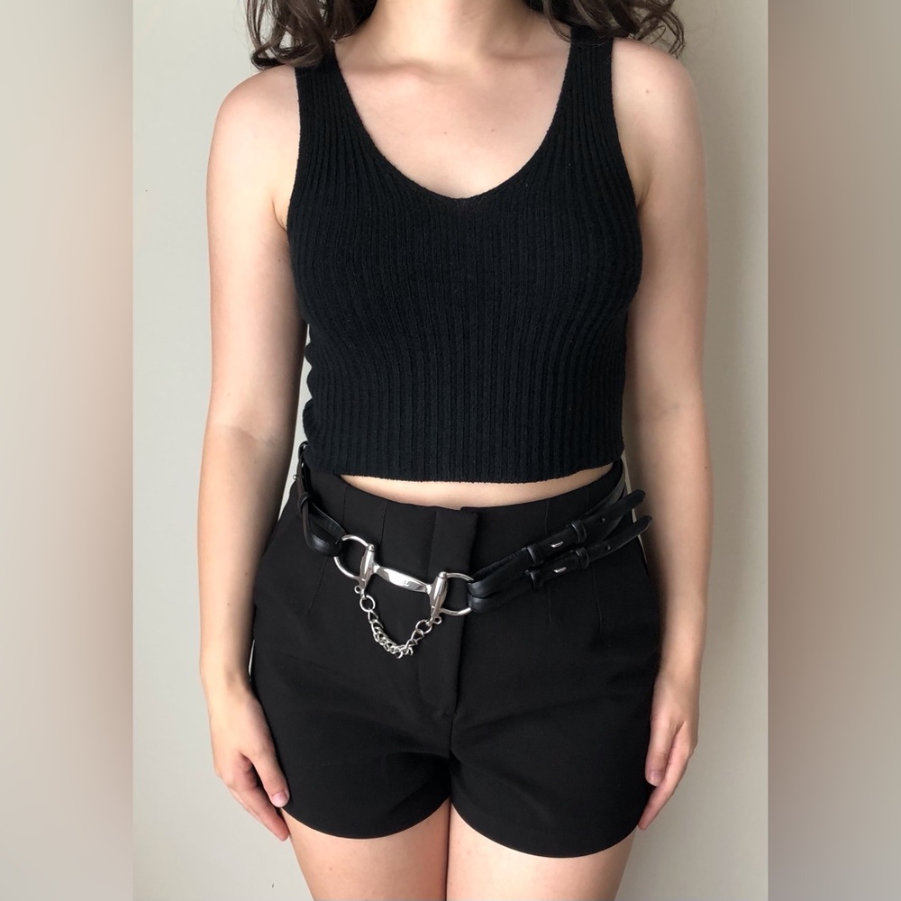 Ralph Lauren Horsebit Adjustable Black Belt Medium NWOT